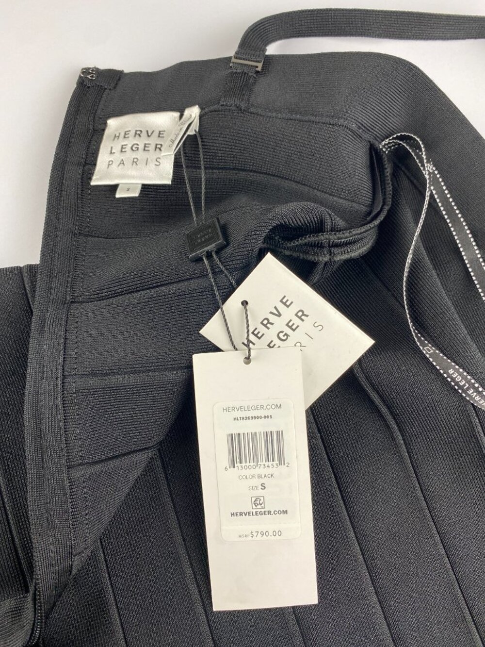Herve Leger Black Strapless Bodycon Dress | Detachable Straps | NWT - Picture 4 of 10